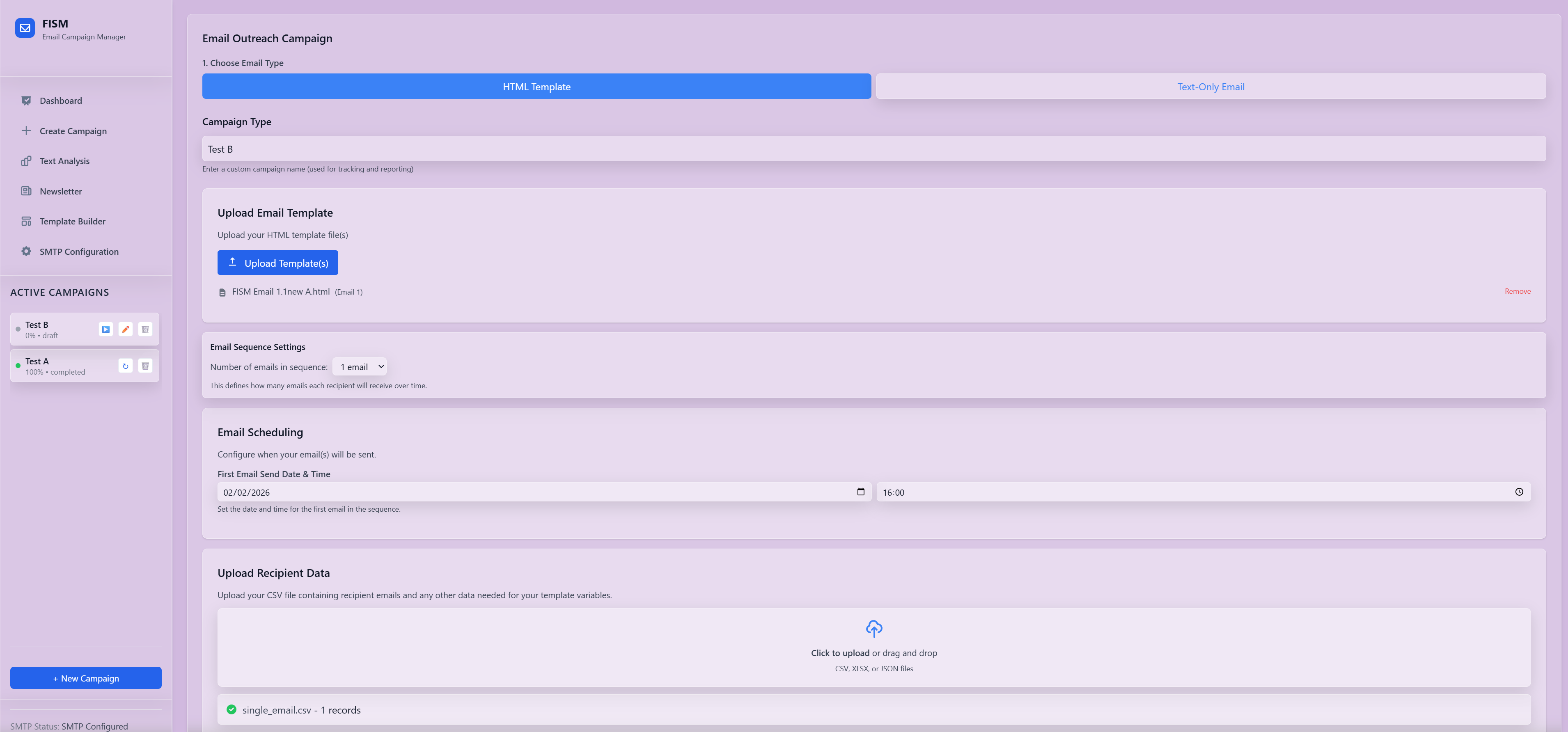 Template Builder Interface